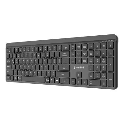 12. GEMBIRD WIRELESS KEYBOARD + MOUSE SET SLIM PRO BUSINESS, DUAL MODE, 2.4 GHZ + BT, US LAYOUT, BLACK