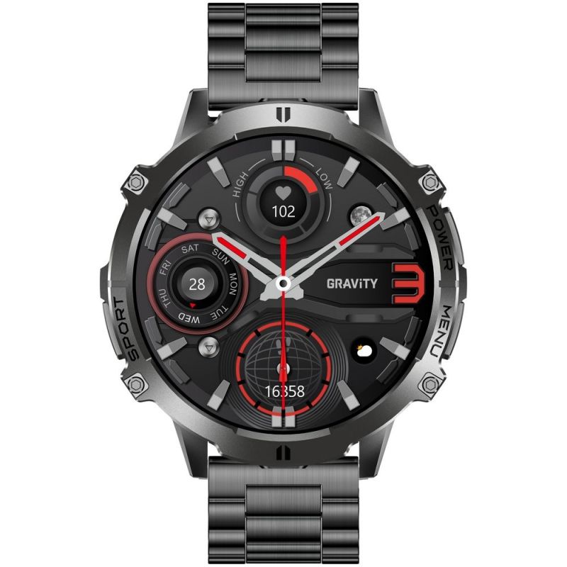 4. Smartwatch Gravity Black Strap + Bracelet GT42-1