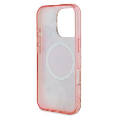 7. Guess IML Flower & Tonal Circle MagSafe iPhone 16 Pro Max Case - Pink