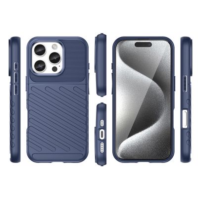 3. Thunder Case for iPhone 16e / 17e silicone armor cover - blue