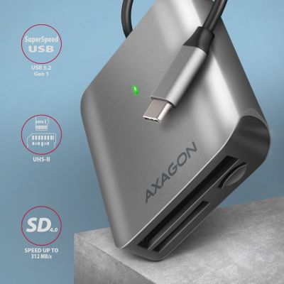 2. Axagon CRE-S3C Card Reader USB 3.2 Gen 1 (3.1 Gen 1) Type-C Gray