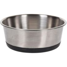 DOG AND CAT BOWL STAINLESS STEEL 17X6.5CM RUBBER BASE DOGS COLLECTION