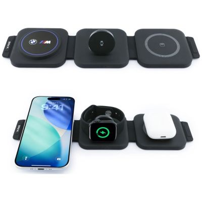 2. BMW M Qi2 15W Print Logo 3-in-1 Wireless Charger - Blue