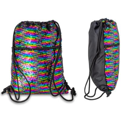 2. PREMIUM DRAWSTRING BAG/BACKPACK WITH PRINT + SEQUINS SEMI LINE