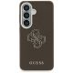 3. Guess Grained Big 4G Metal Logo Case for Samsung Galaxy S26 - Brown