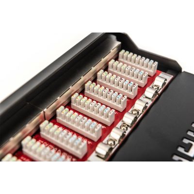 7. Digitus Patch Panel 10'' 12x RJ45, LSA level, cat.6A, shielded, 1U, black, cable guide