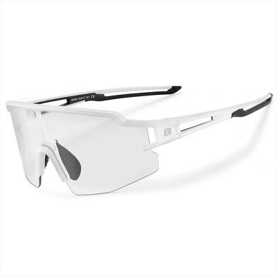 2. Rockbros Photochromic Cycling Glasses with UV Protection and Corrective Insert - White