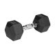 4. HEX 2x9 kg rubber-coated cast iron dumbbells REBEL ACTIVE