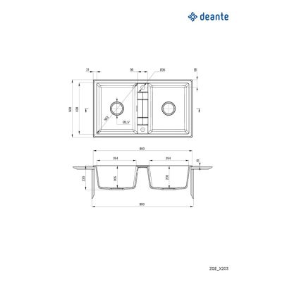 4. Deante Eridan 2-bowl sink without drainer ZQE_S203