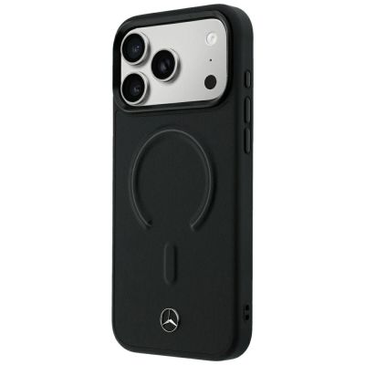 2. Mercedes Leather 3D MagSafe Case for iPhone 18 Pro Max / 17 Pro Max - Black