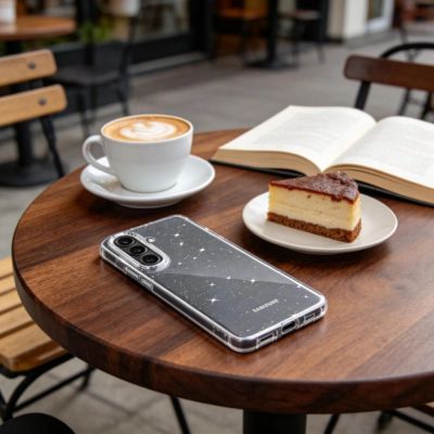 3. Tech-Protect FlexAir Case for Samsung Galaxy A57 5G - Clear Glitter