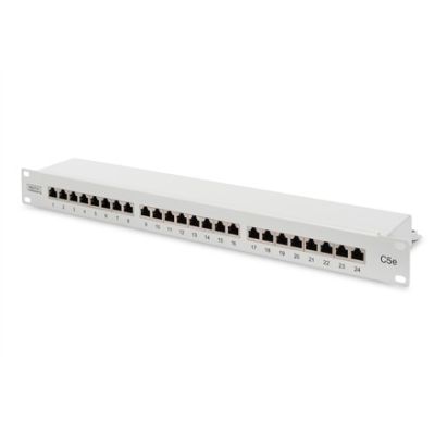 4. Digitus Patch Panel 19'' 24x RJ45, LSA level, cat.5e, shielded, 1U, gray, cable guide