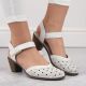 42. Rieker W RKR650 comfortable leather sandals white