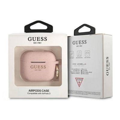 3. Guess GUA3SGGEP AirPods 3 cover pink/pink Silicone Glitter