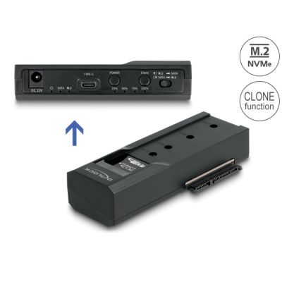 6. Delock - Memory Controller - Clone Function - 2.5", 3.5", M.2 (6.4 cm, 8.9 cm) - M.2 Card (PCIe NVMe and SATA) / SATA SSD - USB-C 3.2 (Gen 2x1)
