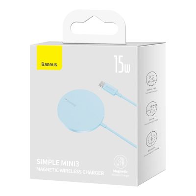 5. Baseus Simple Mini3 magnetic charger MagSafe Qi 15W blue