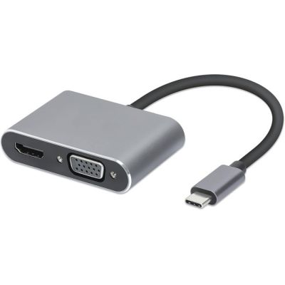 2. USB Type-C hub 4in1 USB 3.0 + PD 100W + HDMK 4k30Hz + VGA FullHD