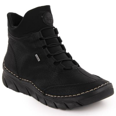 7. Women's insulated black ankle boots Rieker 55069-00