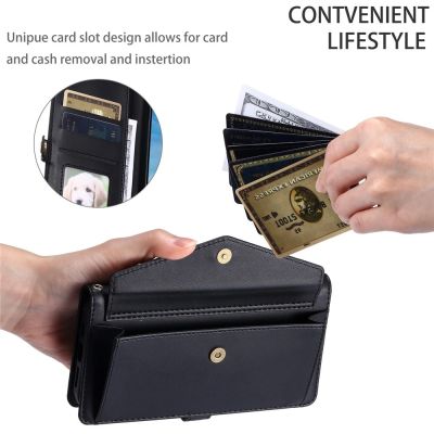 9. Samsung Galaxy A56 5G Leather Wallet Case with Stand Function and Straps - Black