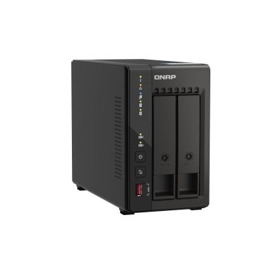 2. Qnap TS-253E-8G, Tower, 2 x 2.5"/3.5" SATA, Intel Celeron J6412 4C/4T, 8 GB DDR4 onboard not expandable, 2 x 2.5GbE, External adapter (PSU)