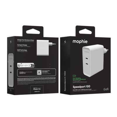 8. mophie Speedport 100 Universal White AC Fast Charging Internal