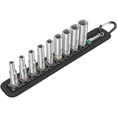 7. 1/4'' long impact socket set 5-13MM, 9 PCS.