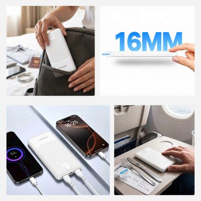 12. Powerbank Wozinsky Wpower WPBBK-3 10000 mAh 10W 2x USB-A 2A - white