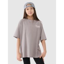 Girls' oversize T-shirt with print 4F 4FJRSS25TTSHF2586-83S