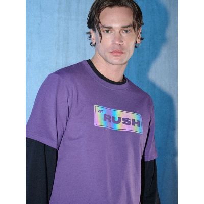 Men's regular printed T-shirt 4F 4FRSS26TTSHM3659-50S