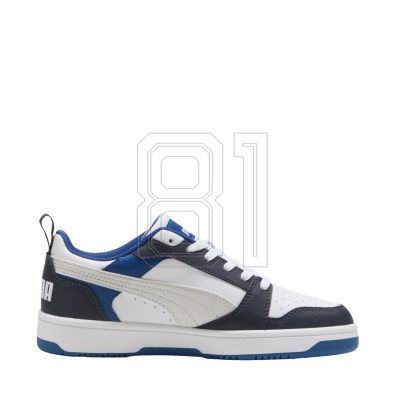 5. Puma Rebound V6 Lo Mid kids' shoes white and blue 393833 28