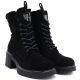 4. Women's leather ankle boots with a block heel and platform, black Vinceza 67009