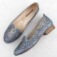 5. Women's openwork low-heeled shoes, blue M.Daszyński SA222-3