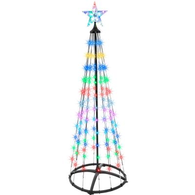 24. DECORATIVE CHRISTMAS TREE 154 LED RGB 150 CM BLACK