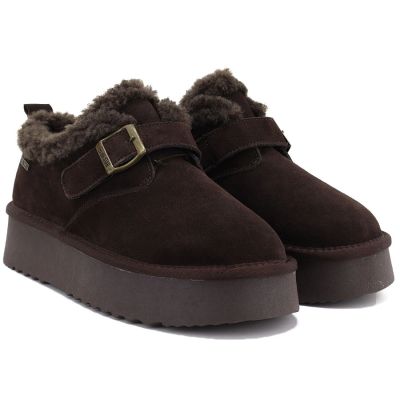 8. Short Warm-Lined Brown Leather Ankle Boots for Women Big Star UU274319