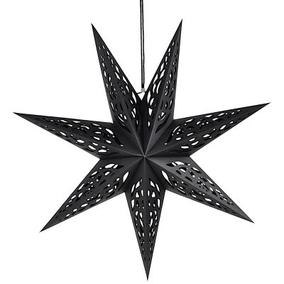8. PAPER DECORATION STAR 50CM 7 ARMS BLACK