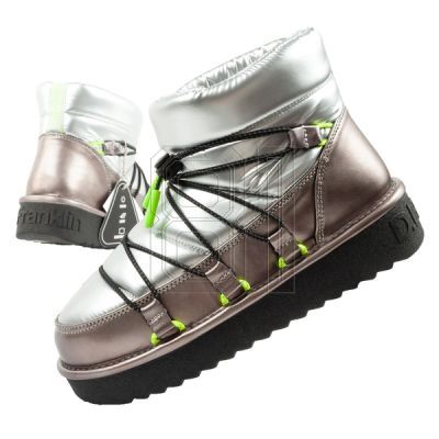 D.Franklin women's snow boots winter fashionable insulated ankle boots silver
