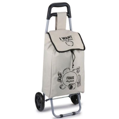 9. TROLLEY SHOPPING BAG ON WHEELS WITH FRAME 25L GRAY