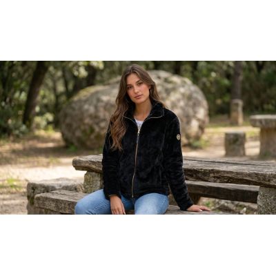 8. Geographical Norway TOFURE BLACK DB LADY 0124 Women's Fleece Jacket (WZ8142F/GN-BLACK)