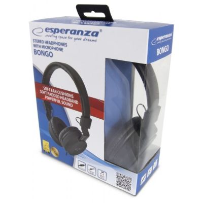 4. Esperanza BONGO EH212K headphones with microphone (black)