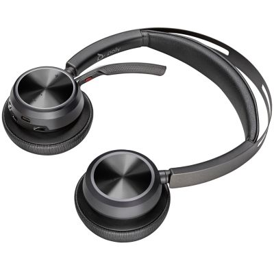 40. POLY Voyager Focus 2 USB-CC Headset with USB-C/A Adapter and Charging Base