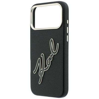 6. Karl Lagerfeld Smooth Big Resin Signature Logo Case for iPhone 18 Pro Max / 17 Pro Max - Black