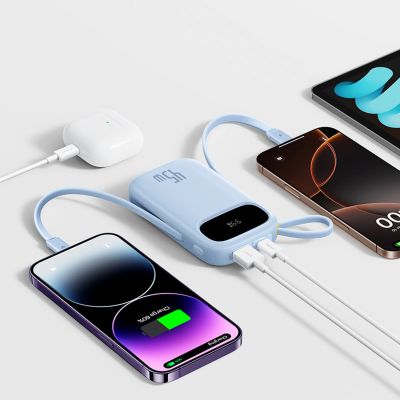 5. Baseus EnerFill FC31 20000mAh 45W Power Bank with Display with USB-C and Lightning Cables - Blue