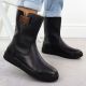 11. Black women’s leather platform ankle boots Rieker Y4355-00