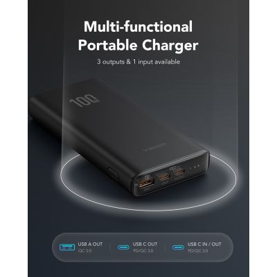 3. VEGER T100 Power Bank Lithium-Ion (Li-Ion) 20000 mAh Black