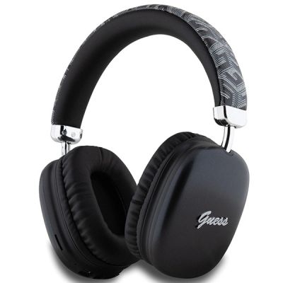 Guess GCube Metallic Script Logo Headphones - Black