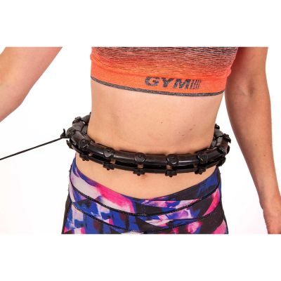 24. Hula Hoop with Massager and Weights, Black, Energo Fit