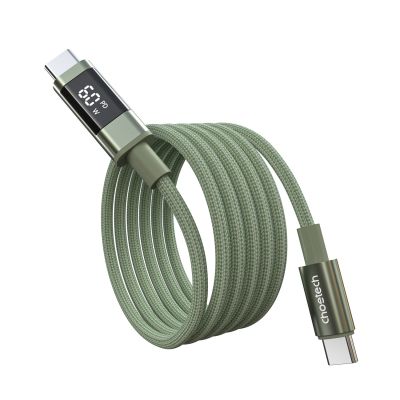 2. PD60W USB-C to USB-C Digital Display 1.2m Nylon Cable - green