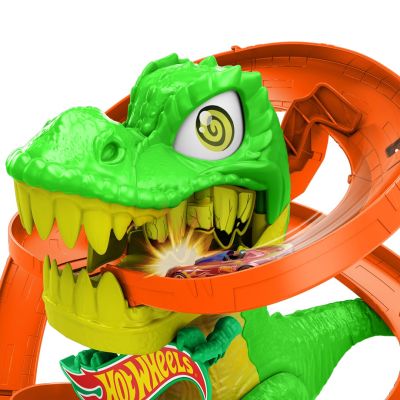 5. Hot Wheels City Crazy Track T-Rex Firehouse JBM73 MATTEL
