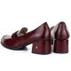 4. Women's leather brogues with high heels, burgundy, Vinceza 18116