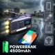 12. Extralink Bluetooth Solar Emergency Radio with Crank Dynamo Powerbank 4000mAh with SOS Flashlight BT-4000 Portable Analog and Digital Black, Orange